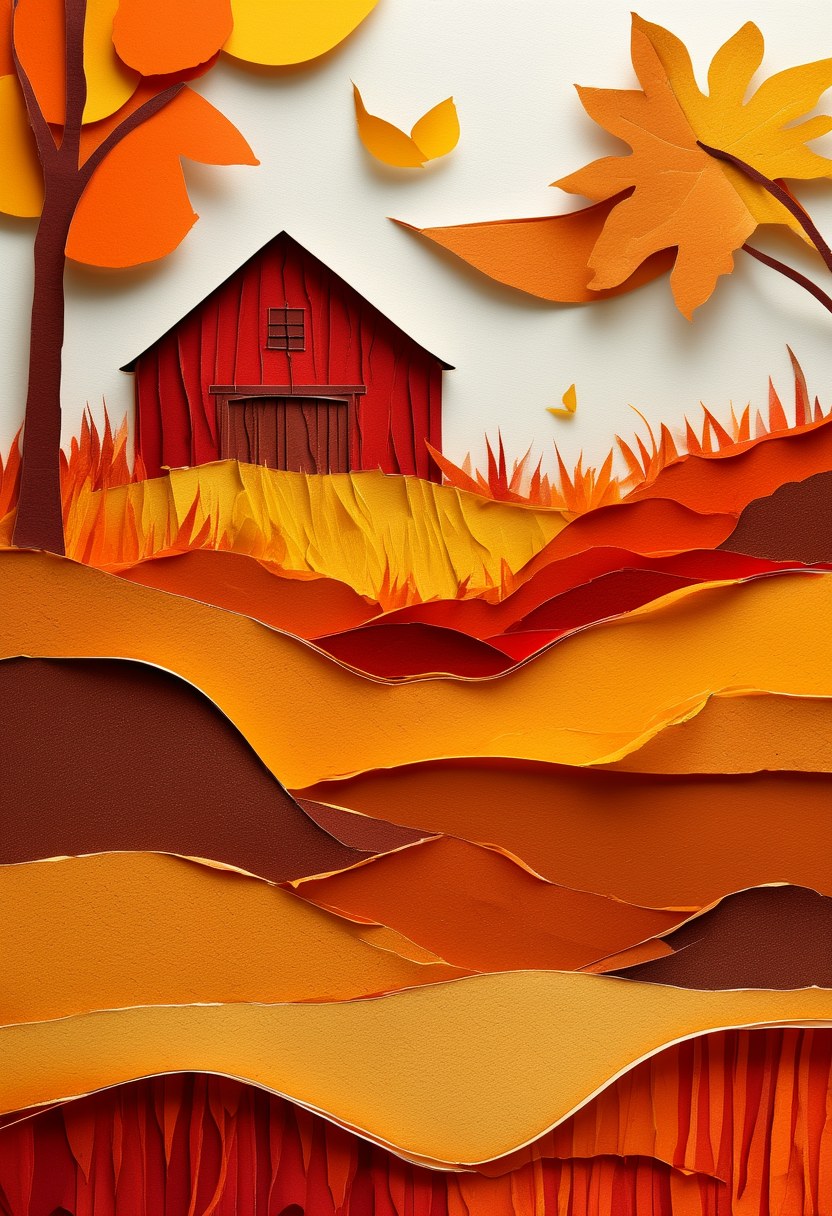 Autumn Barn Harvest Scene — Thanksgiving