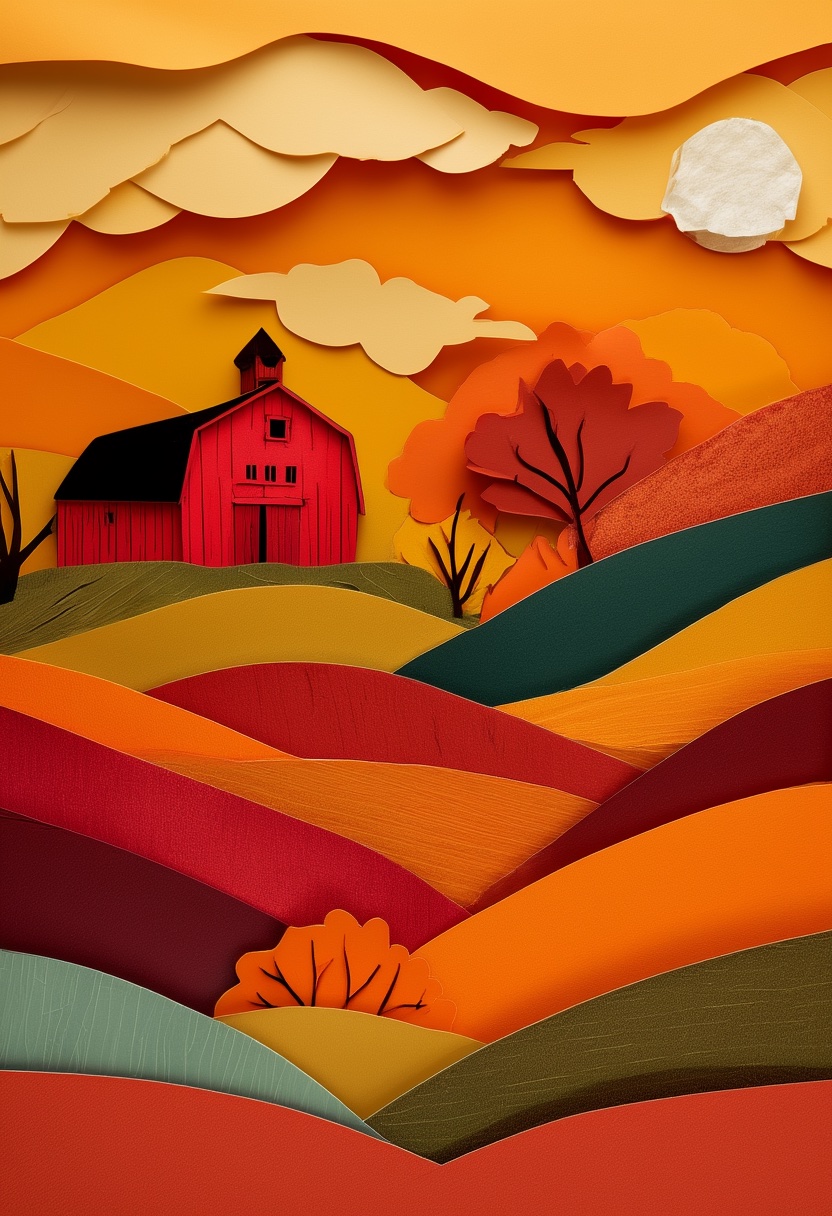 Silhouette de grange automnale — Thanksgiving