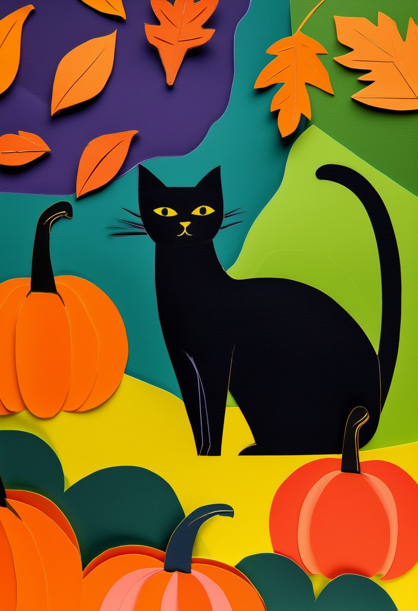 Black Cat Autumn Harvest — Halloween