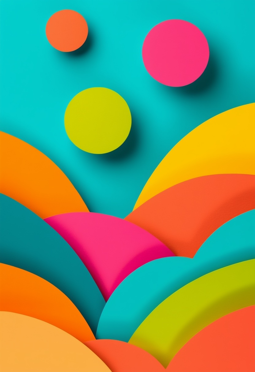 Colorful Paper Art Layers — Fun cut-paper-style greeting card