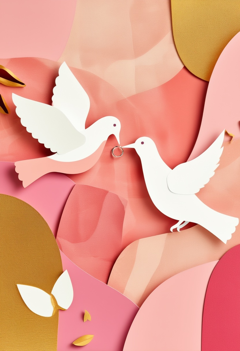 Courting Doves Interlock Rings