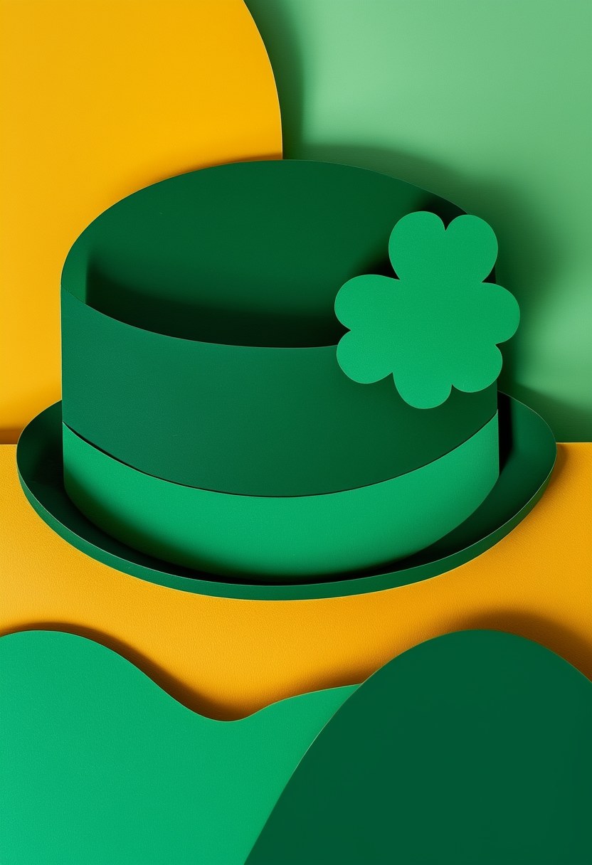 Emerald Luck Celebration — St. Patrick's Day cut-paper-style greeting card