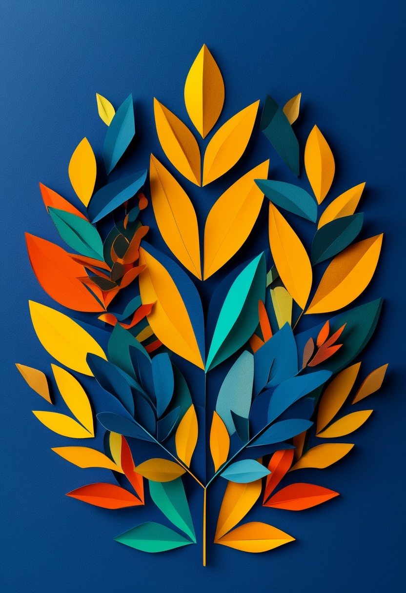 Golden Laurel Celebration — Graduation cut-paper-style greeting card