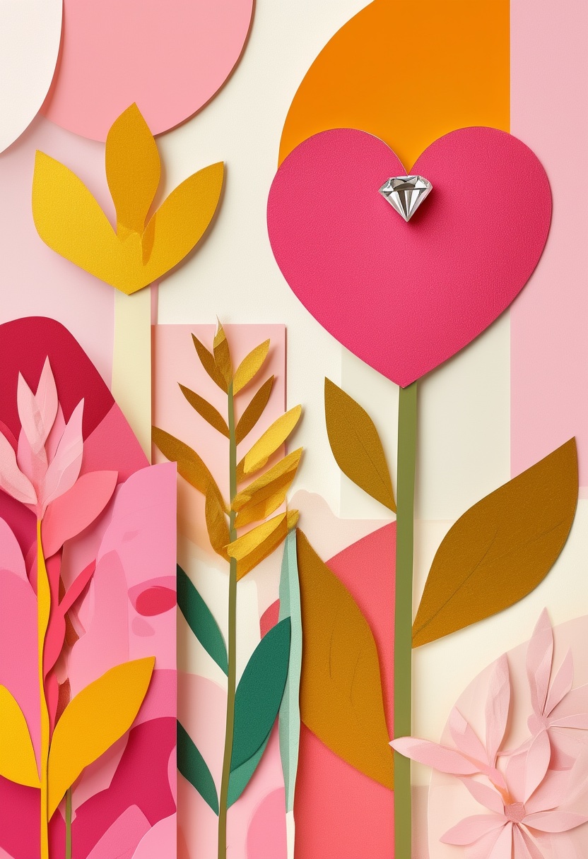 Heartfelt Bloom with Diamond Sparkle