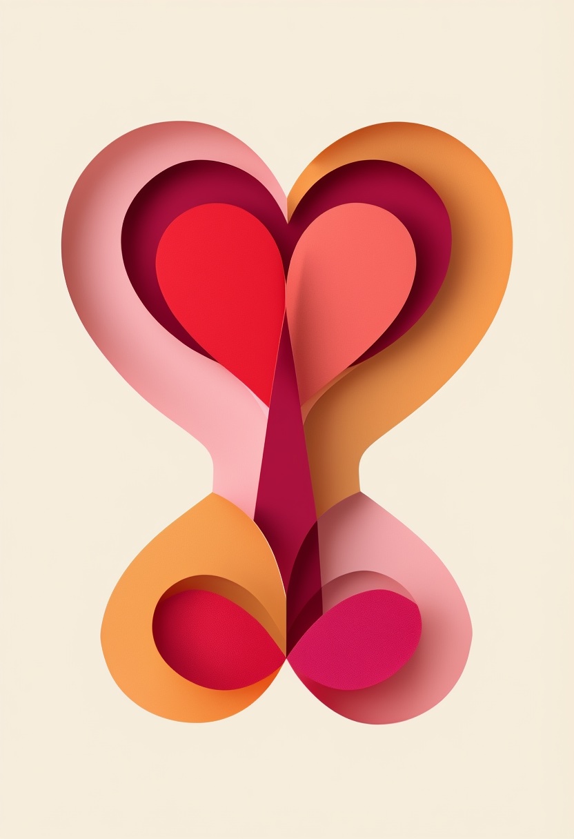 Heartfelt Paper Collage Love — Love cut-paper-style greeting card