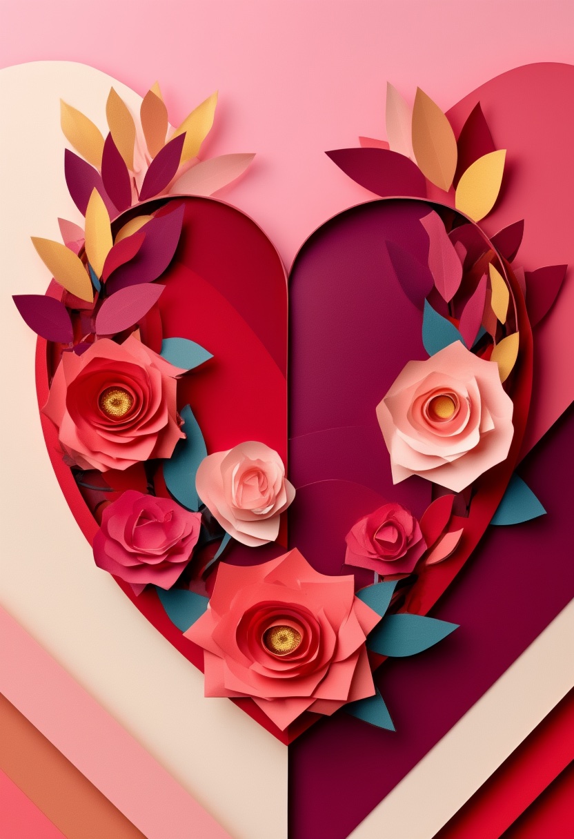 Herzliche Papierrosen erblühen — Valentine's Day