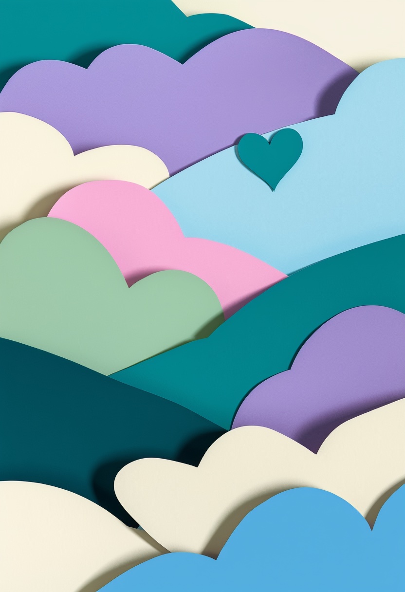 Schichtige Wolkenherz-Schwebe — Thinking of You