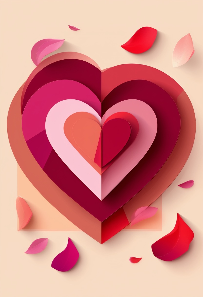 Collage de Cœur Superposé — Valentine's Day