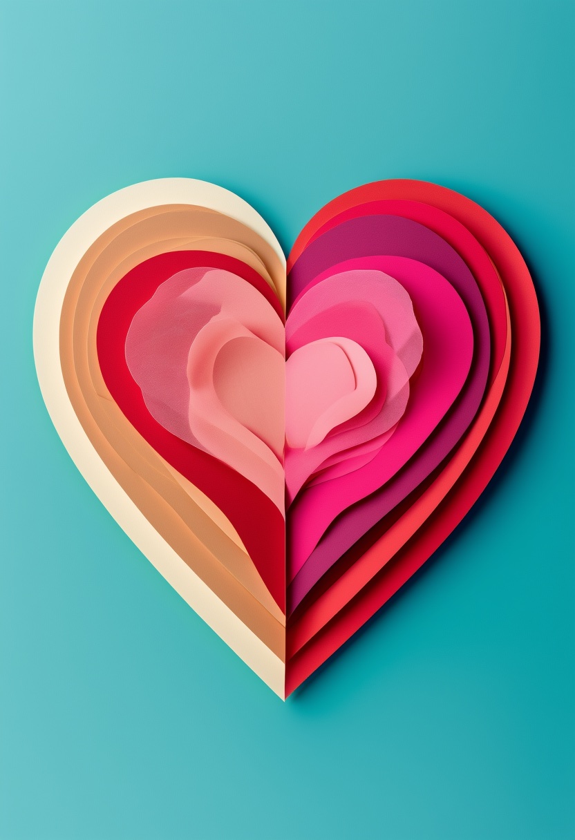 Geschichtetes Herz-Collage — Valentine's Day