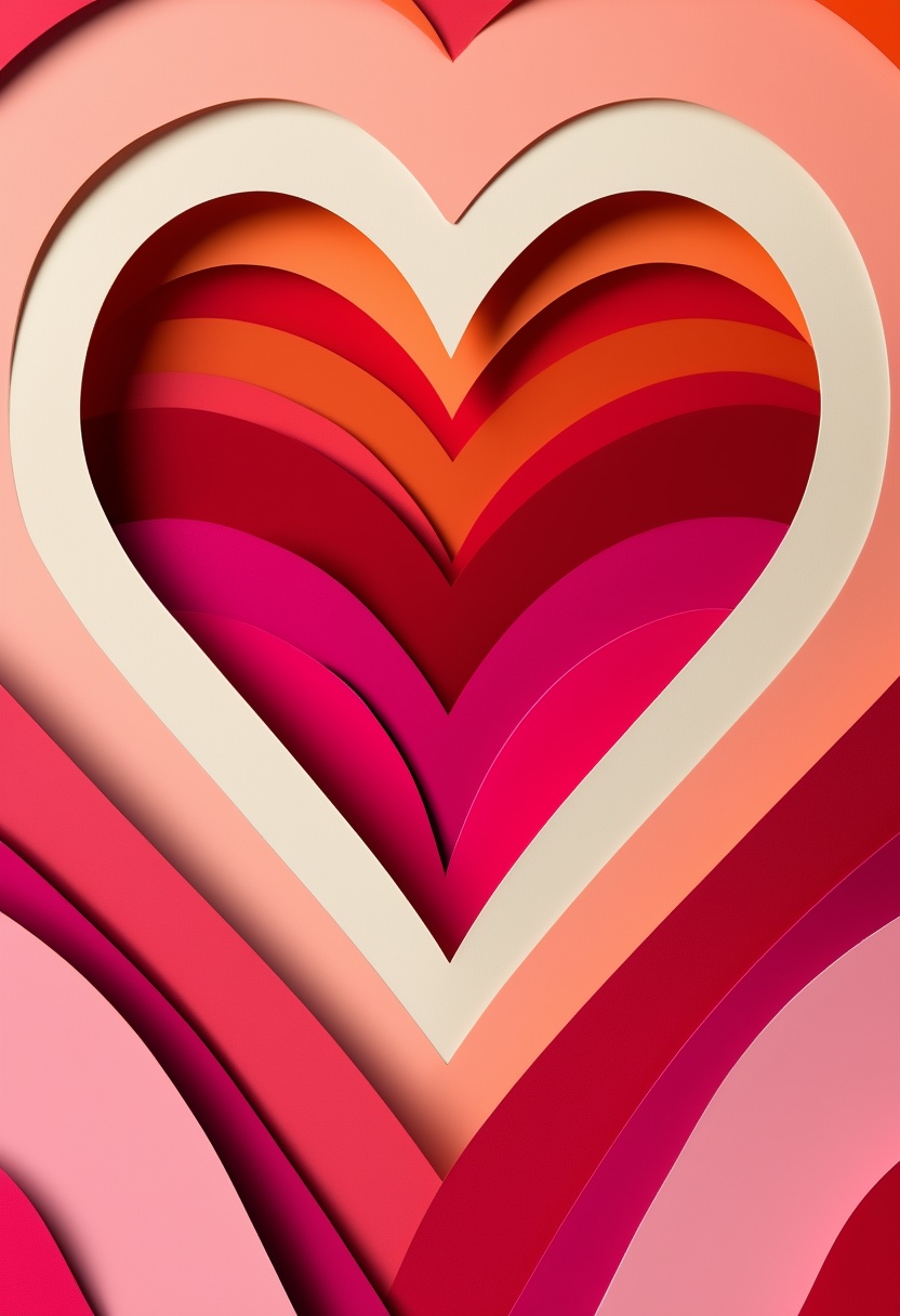 Herz-Collage mit geschichteten Ausschnitten — Love