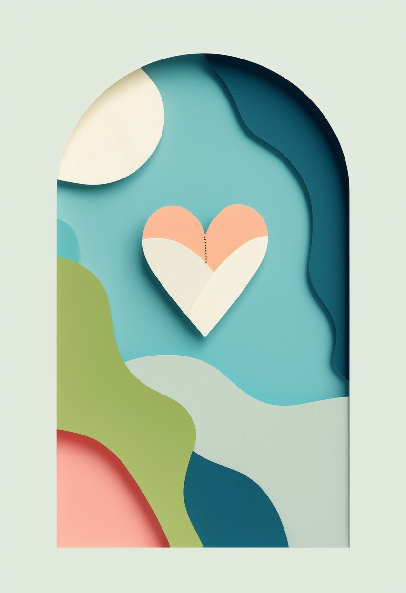 Layered Heartfelt Harmony — Apology cut-paper-style greeting card