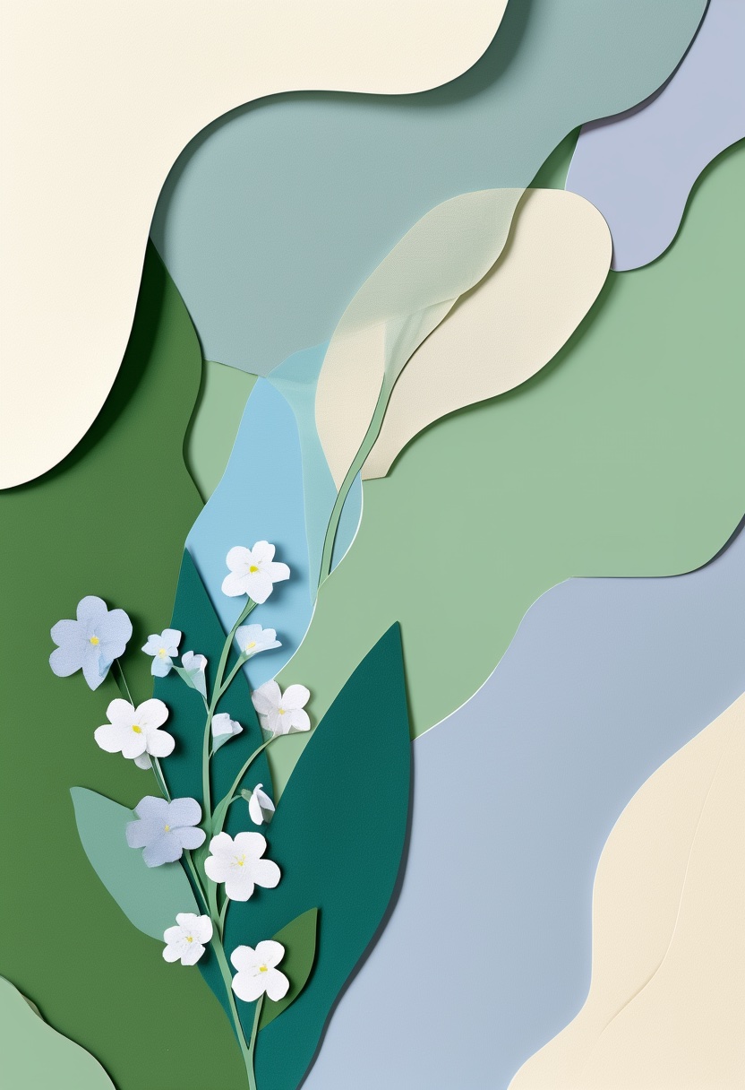 Layered Paper Bloom — Sympathy cut-paper-style greeting card