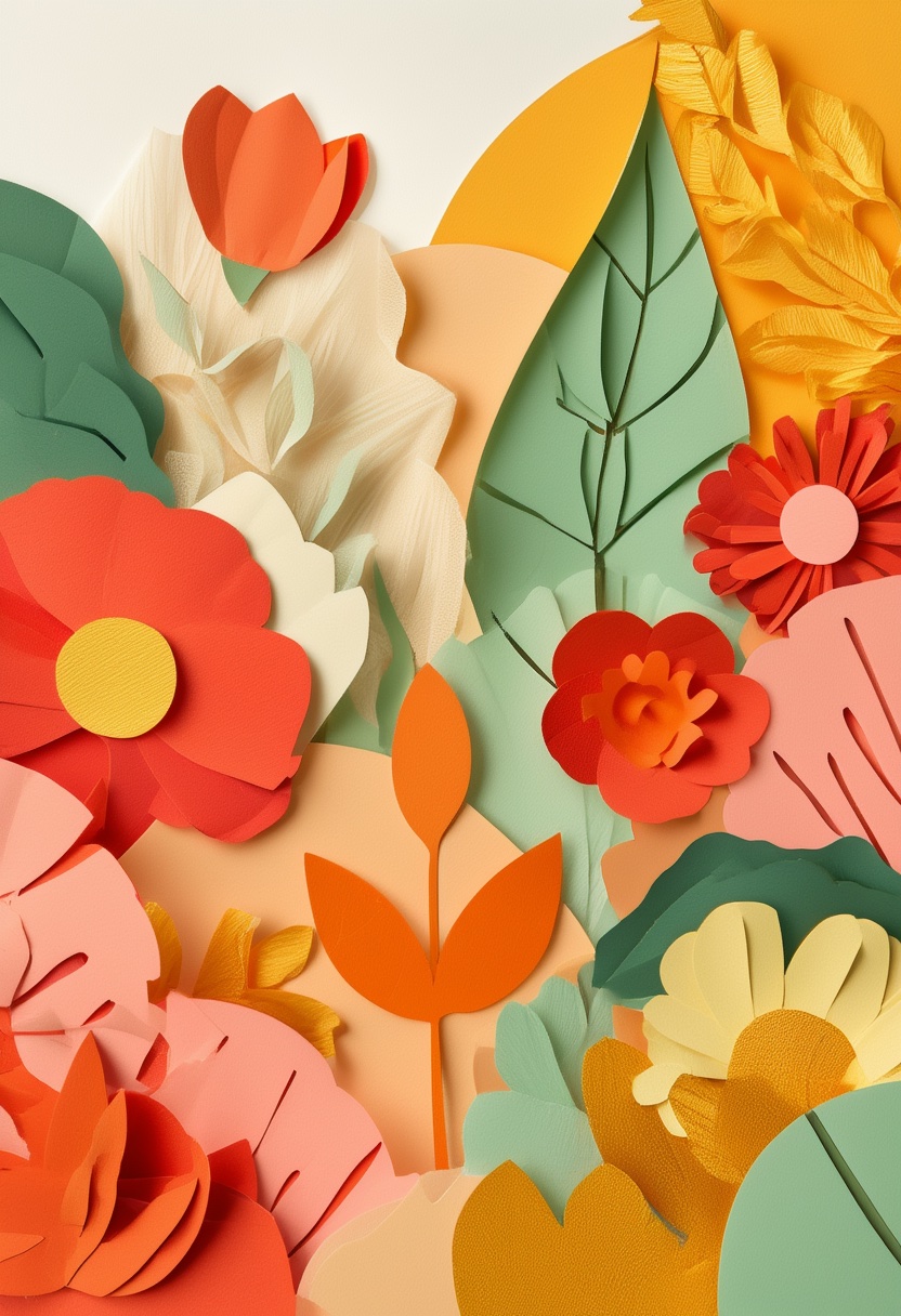 Layered Paper Bloom Celebration — Thank You cut-paper-style greeting card
