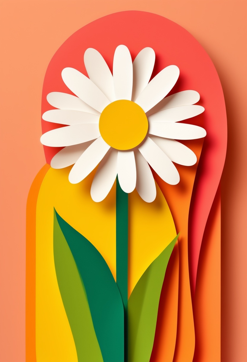 Layered Paper Bloom — You're Welcome cut-paper-style greeting card
