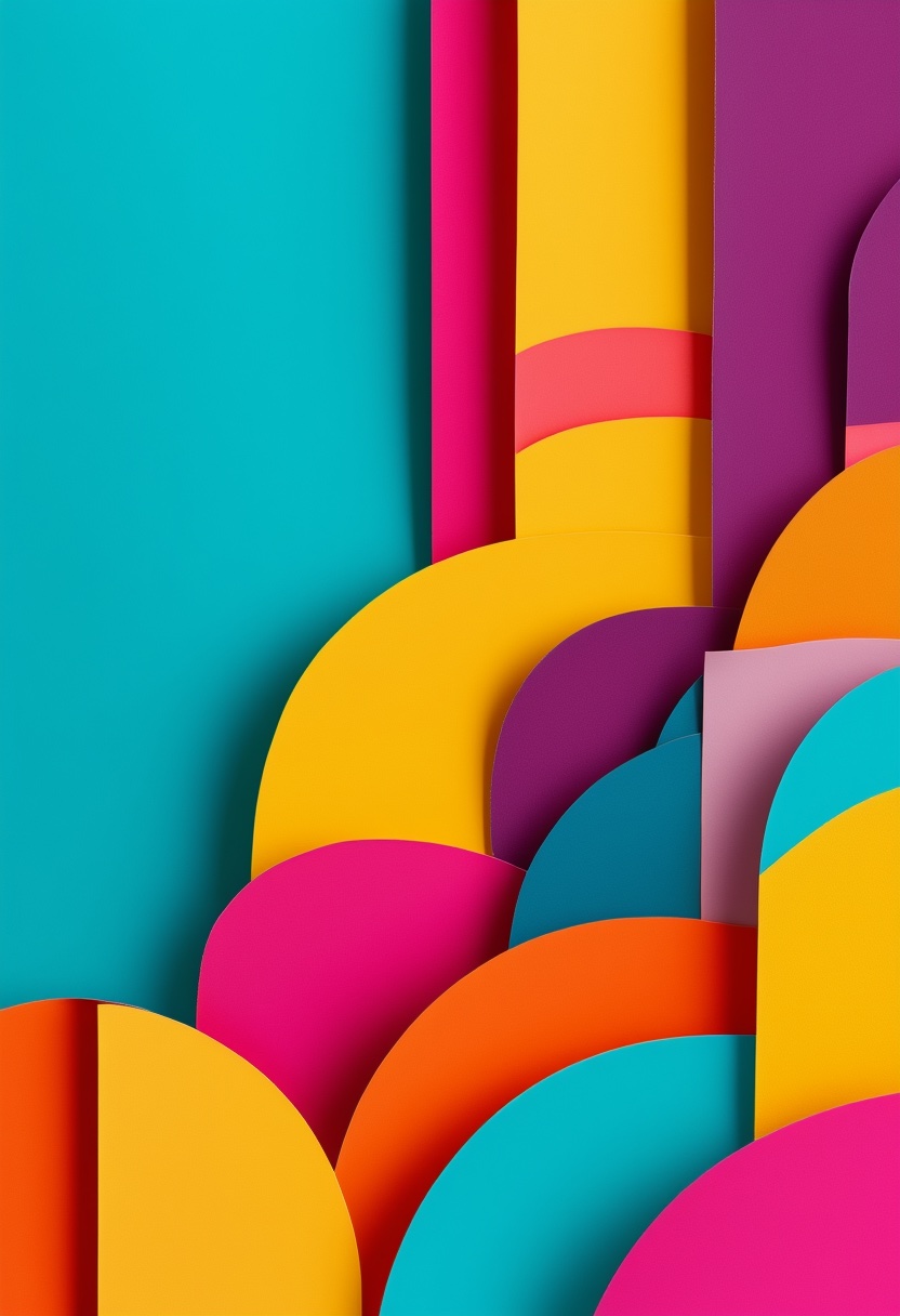 Layered Paper Harmony — Congratulations cut-paper-style greeting card