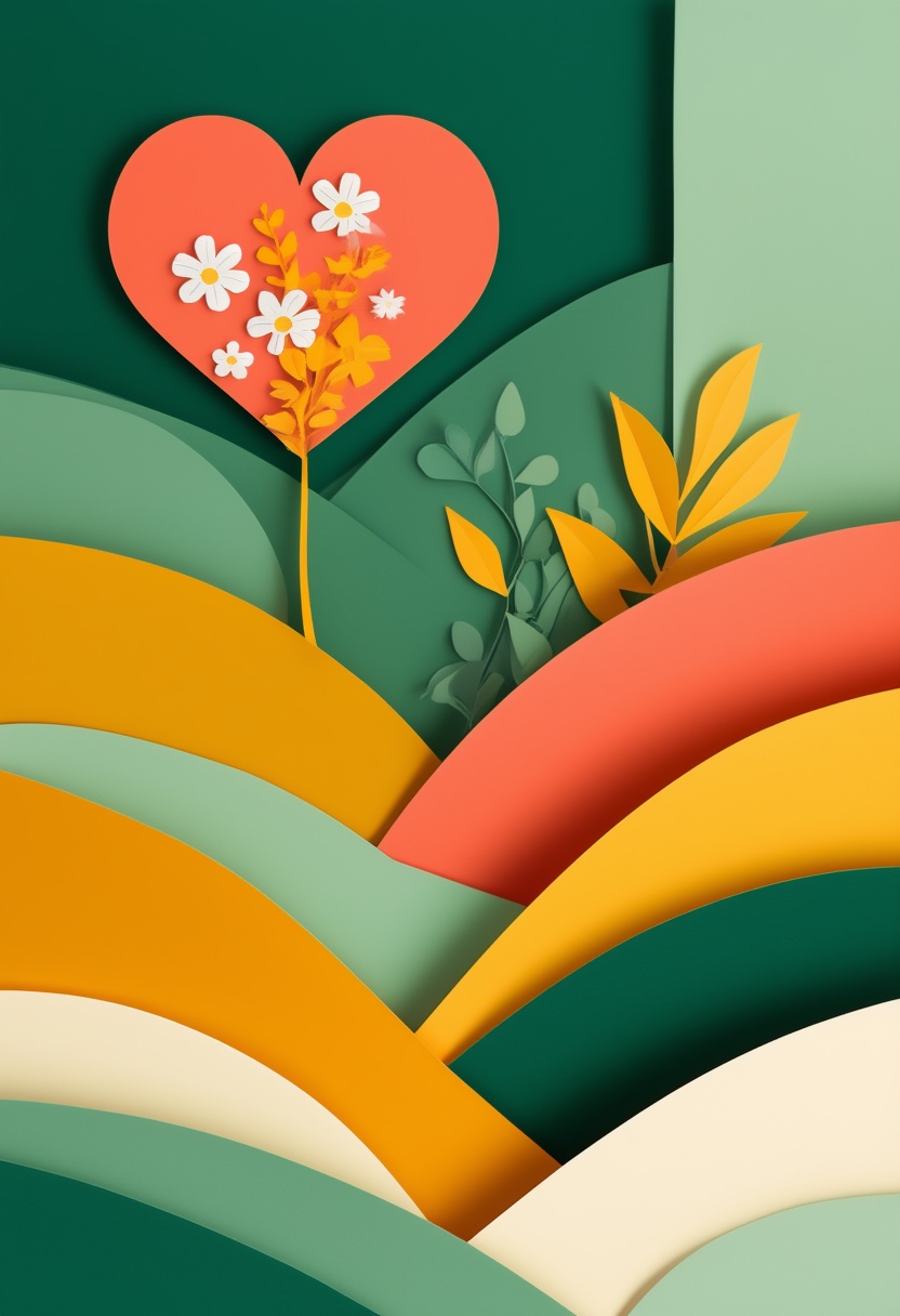 Geschichteter Papierherz-Garten — Thank You