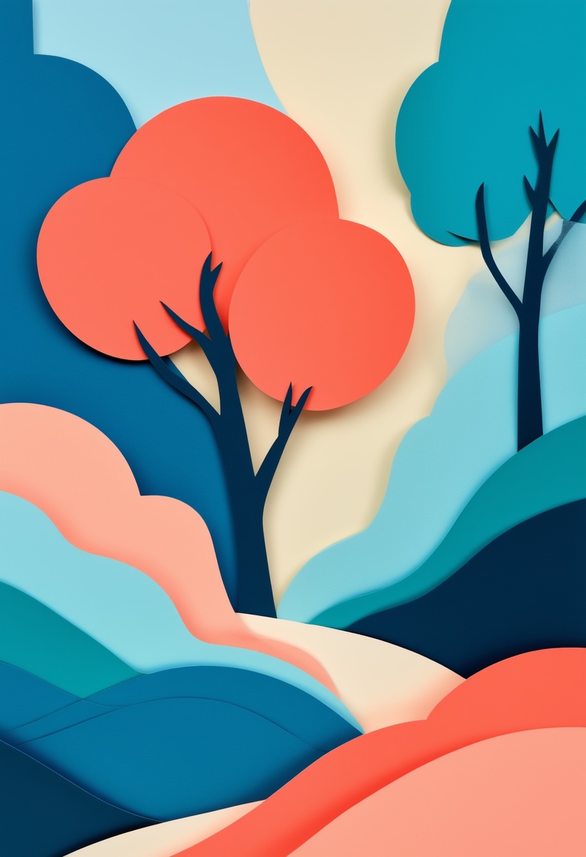 Geschichtete Papierlandschaft — Keeping in Touch