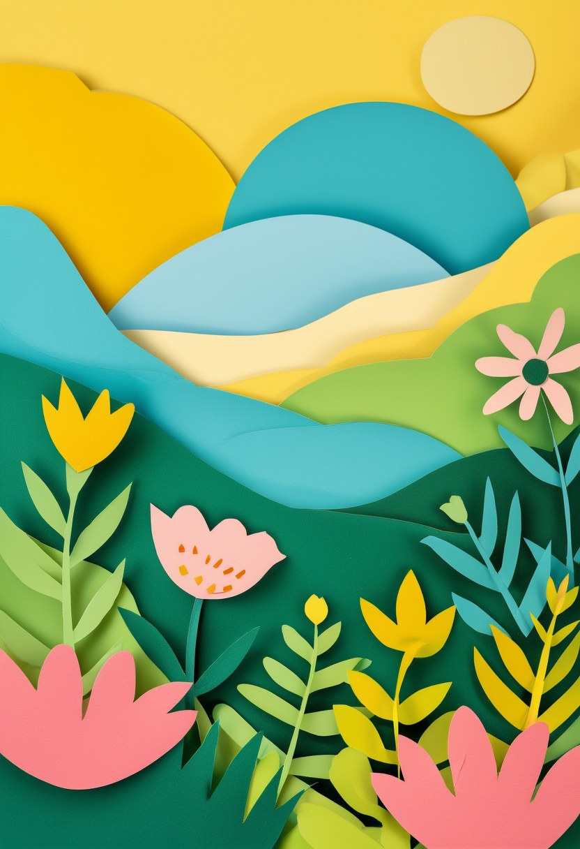 Meadow Rabbit Silhouette — Spring cut-paper-style greeting card