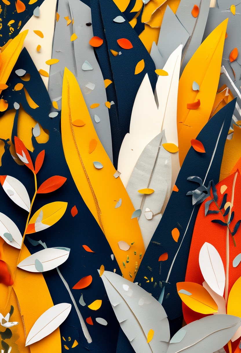 Midnight Navy Confetti Celebration — New Year's Day cut-paper-style greeting card