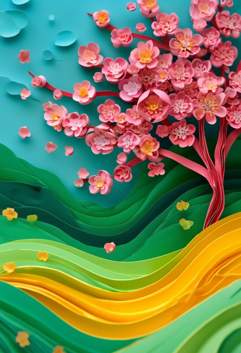 Paper Blossom Springscape — Spring