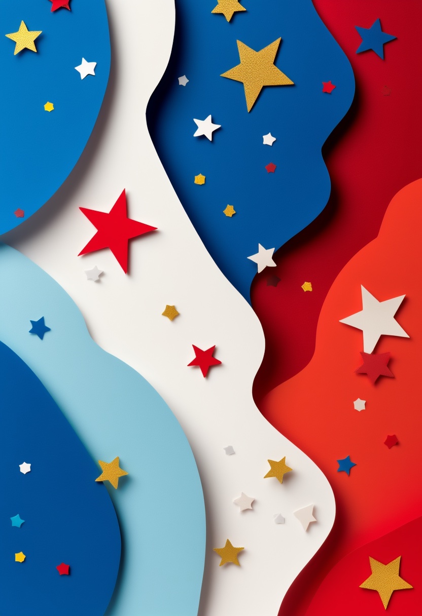 Papiersterne am Nachthimmel — Independence Day