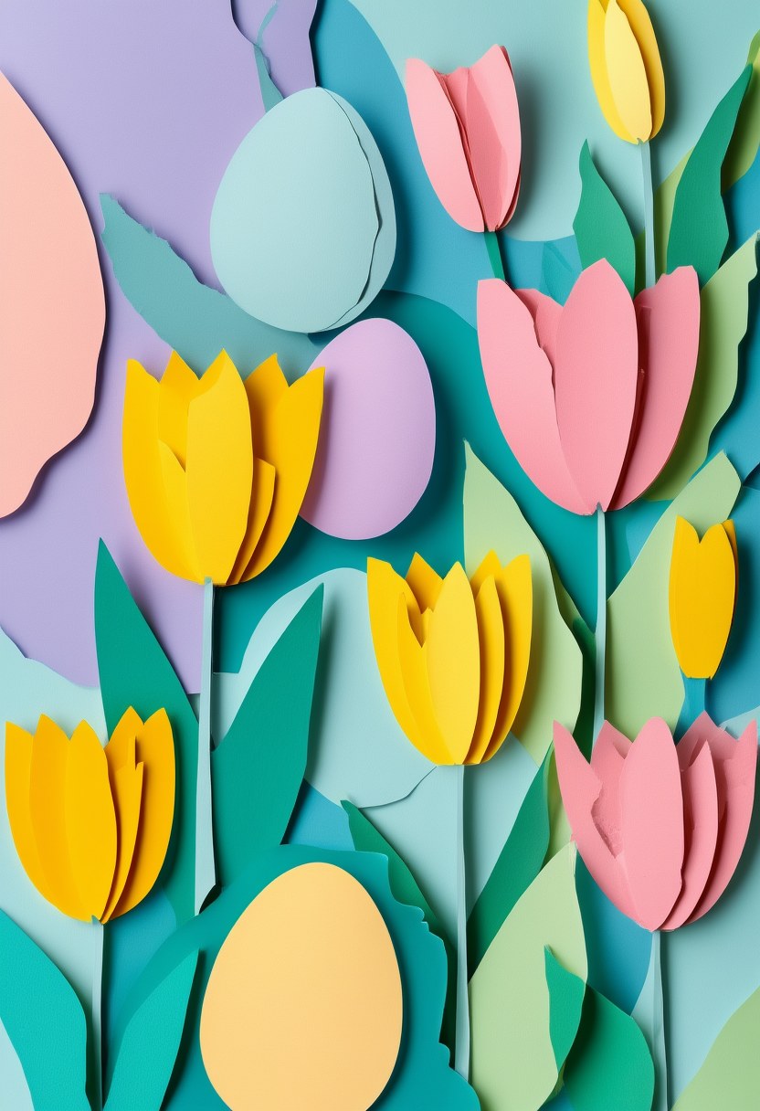 Pastel Spring Tulip Garden — Easter