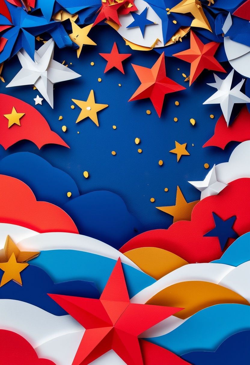 Celebração de Estrelas em Camadas Patrióticas — Independence Day