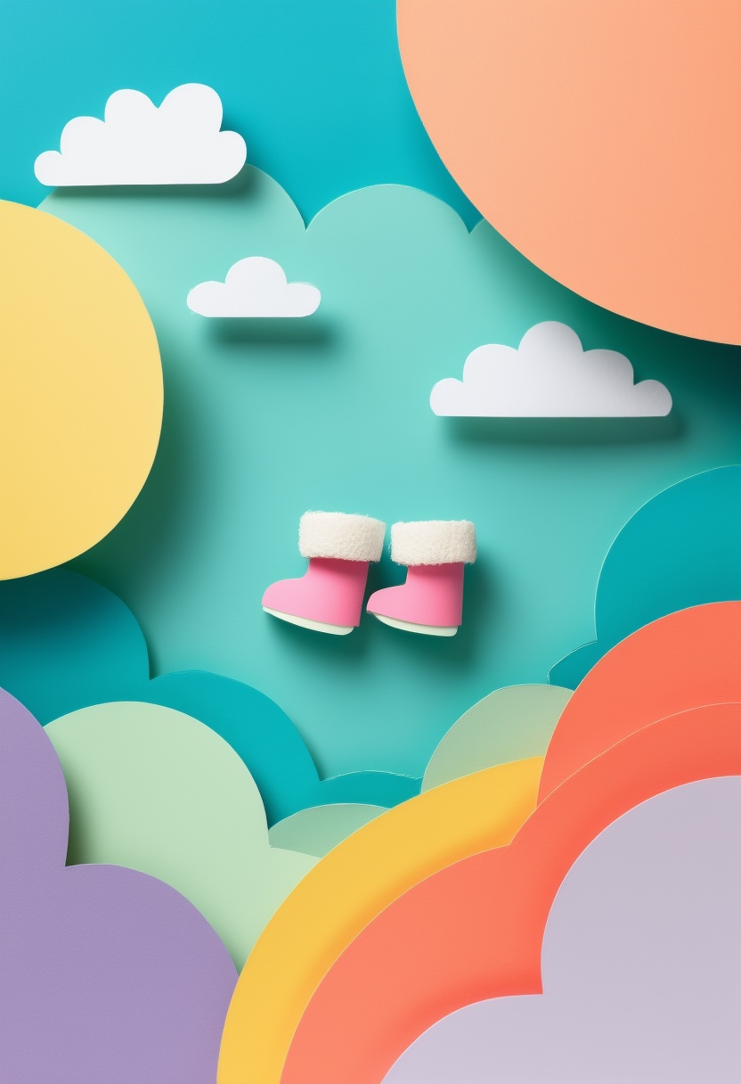 Paisaje de Nubes con Botas Rosadas — New Baby
