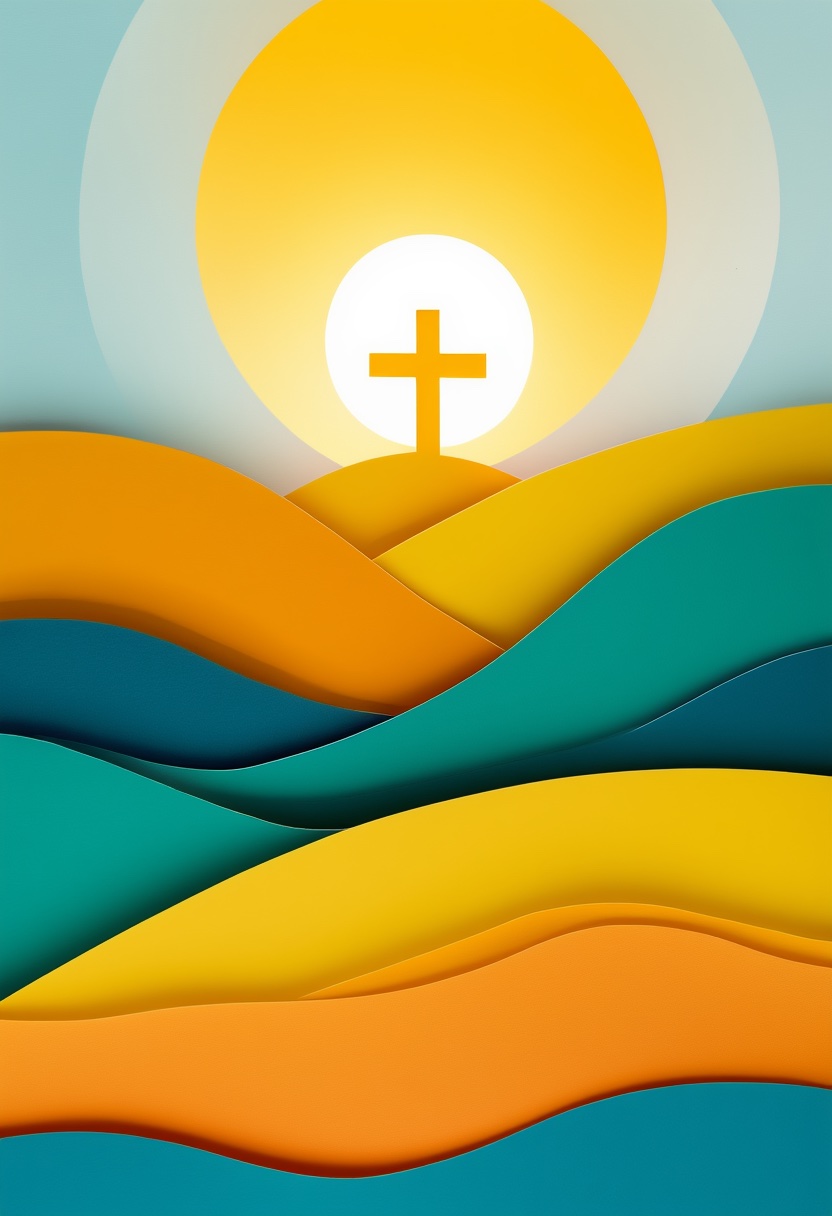 Strahlendes Sonnenaufgangs-Hüglerkreuz — Blessings