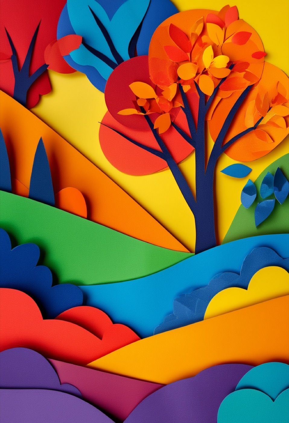 Regenbogen-Laub Papier-Collage — Pride