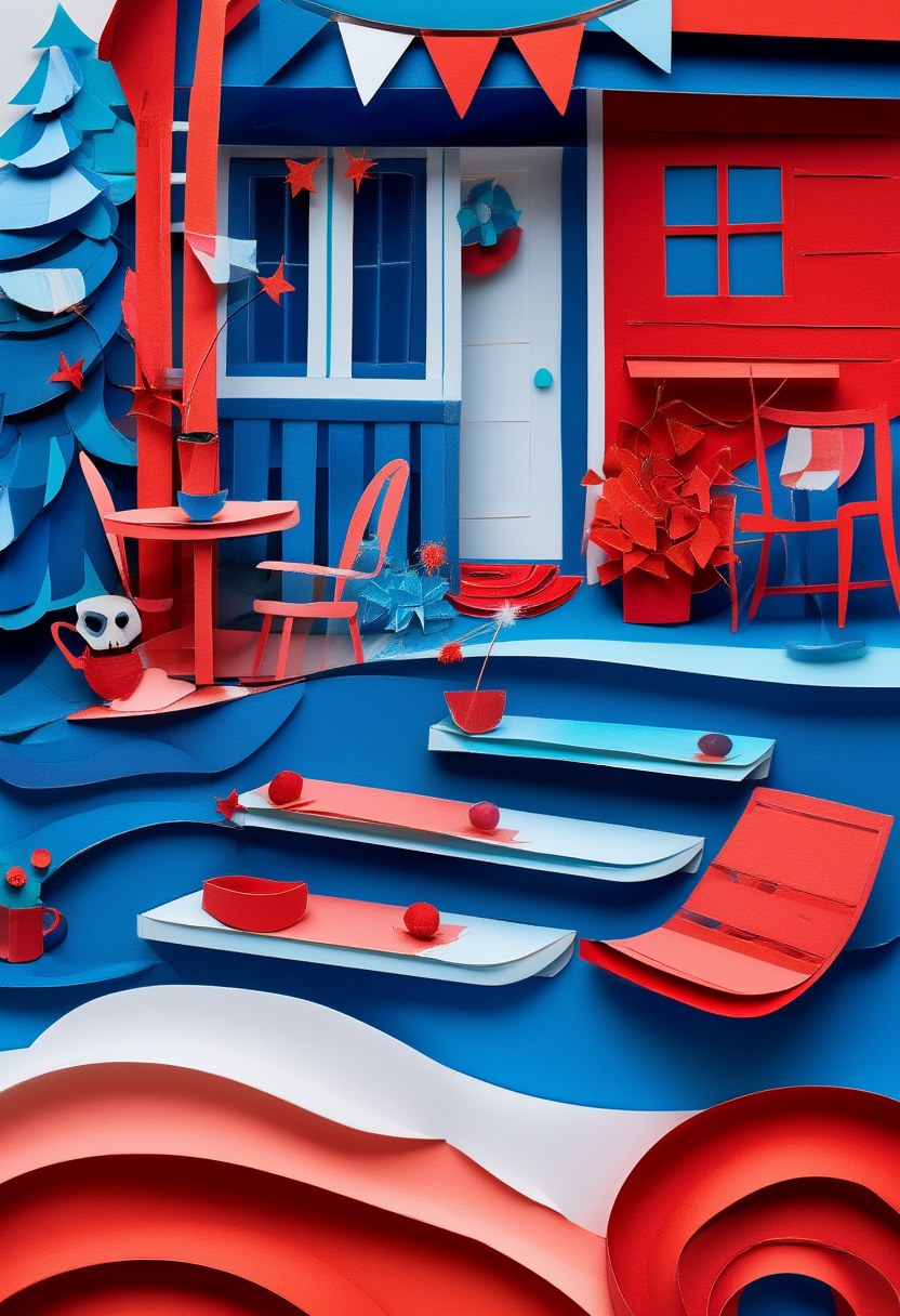 Red White and Blue Holiday Scene — Independence Day