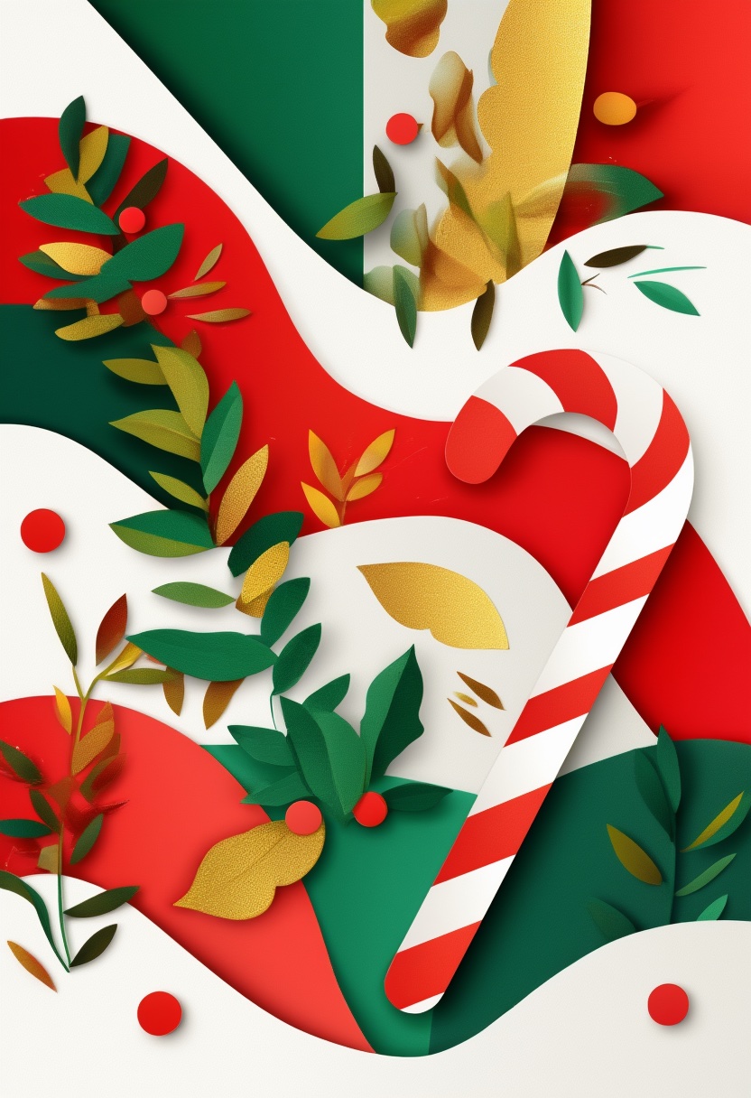 Capas de Bastón de Caramelo Rojo y Blanco — Christmas
