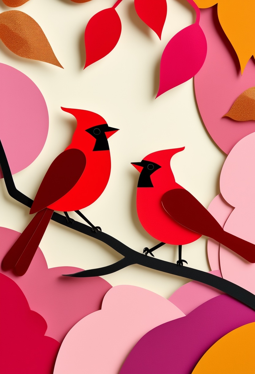 Cardeais Carmesim Românticos — Valentine's Day