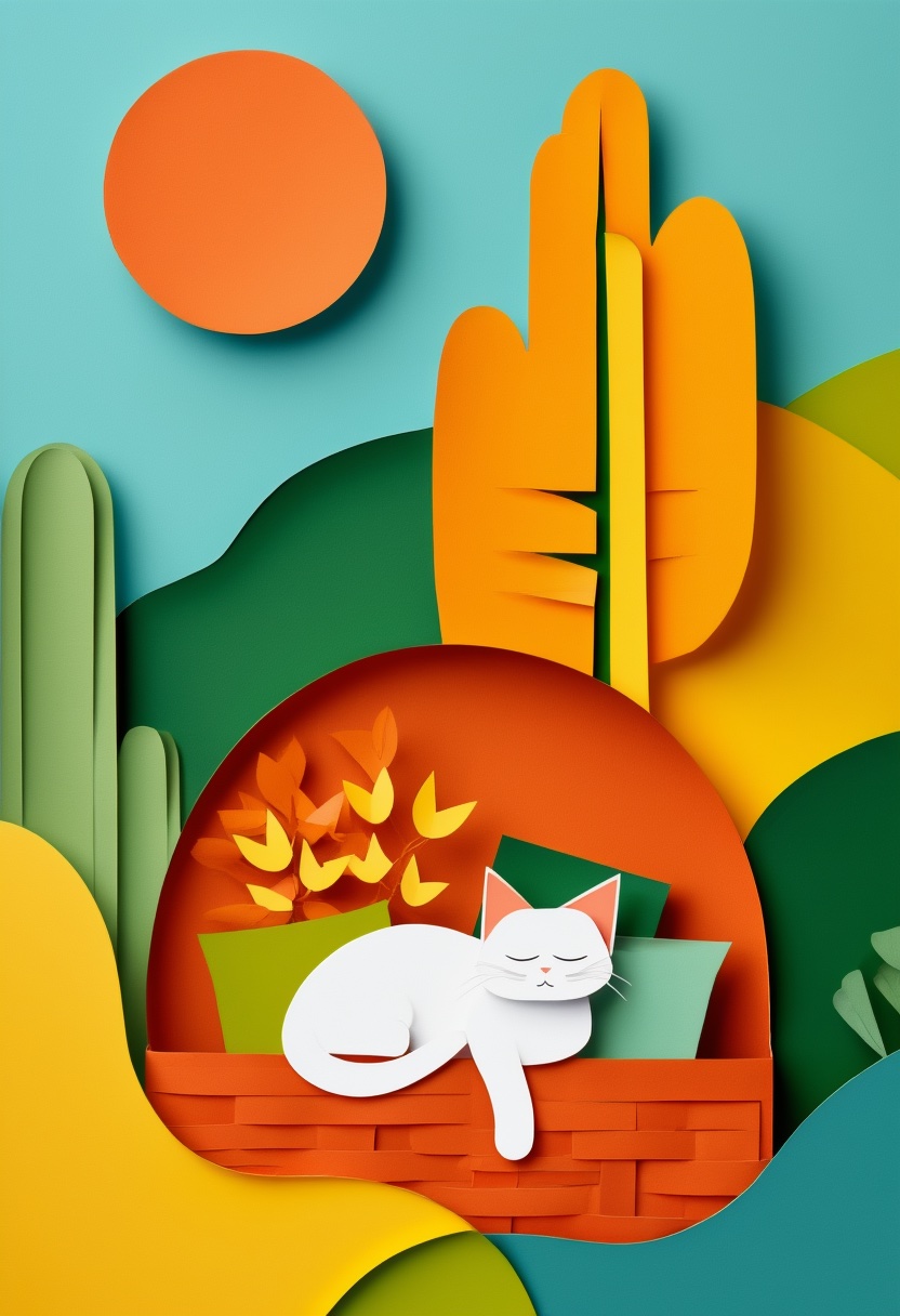 Chaton endormi dans un jardin éclatant — New Home