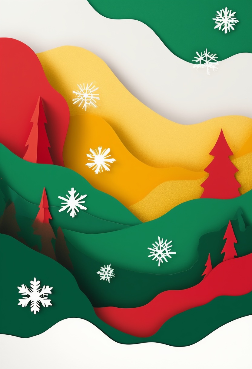 Colline Forêt Chargée de Flocons — Christmas