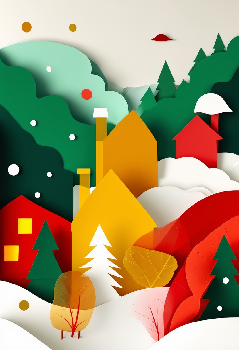 Winterliche Waldhütten im Schnee — Christmas
