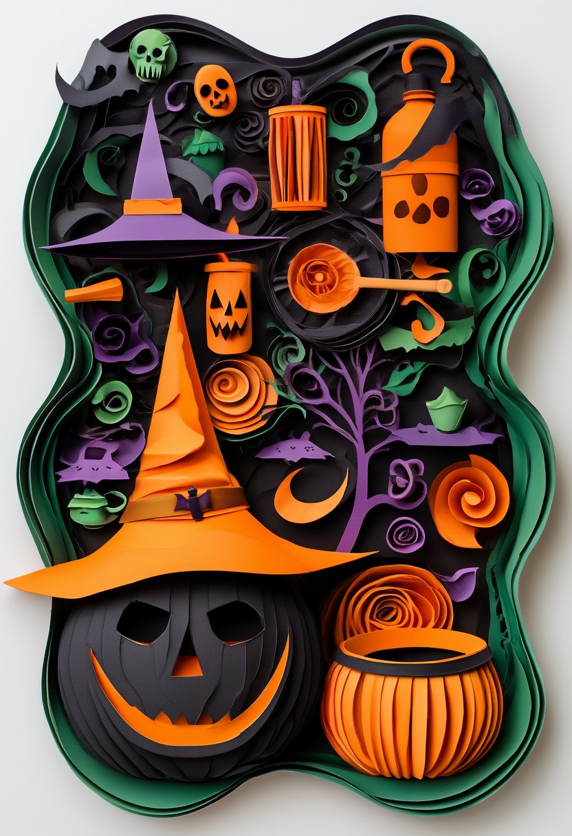 Spooky Halloween Paper Scene — Halloween