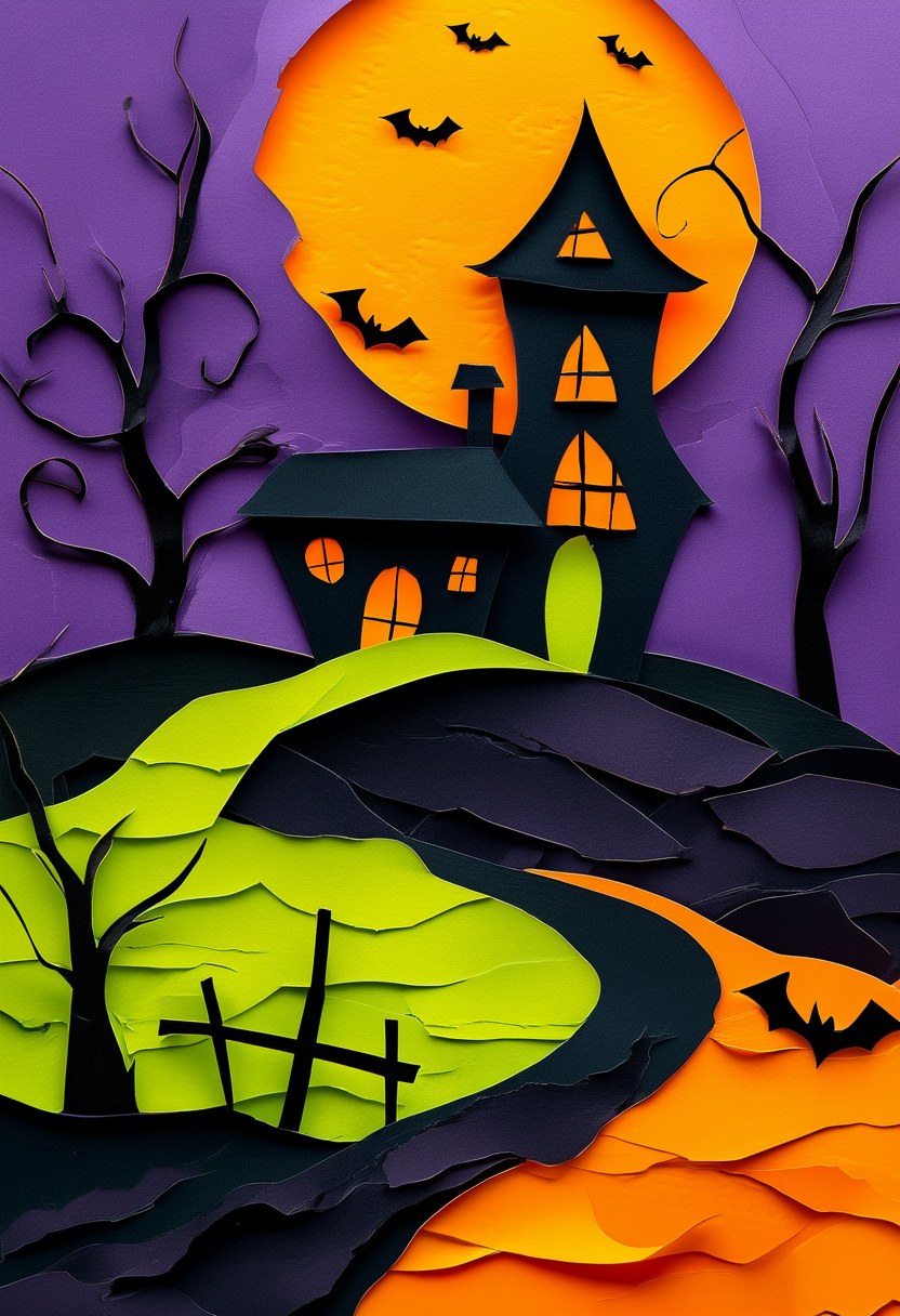 Spooky Moonlit Hillside — Halloween