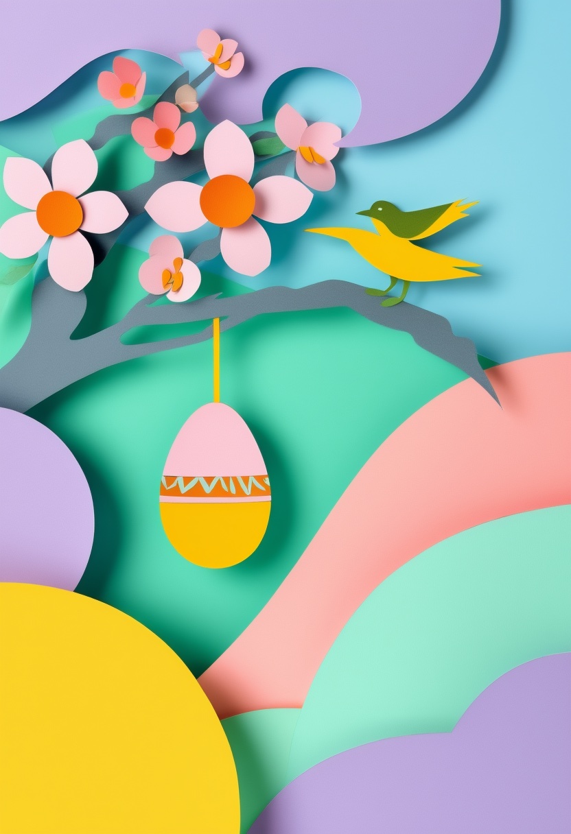 Frühlingsblüten-Vogel — Easter