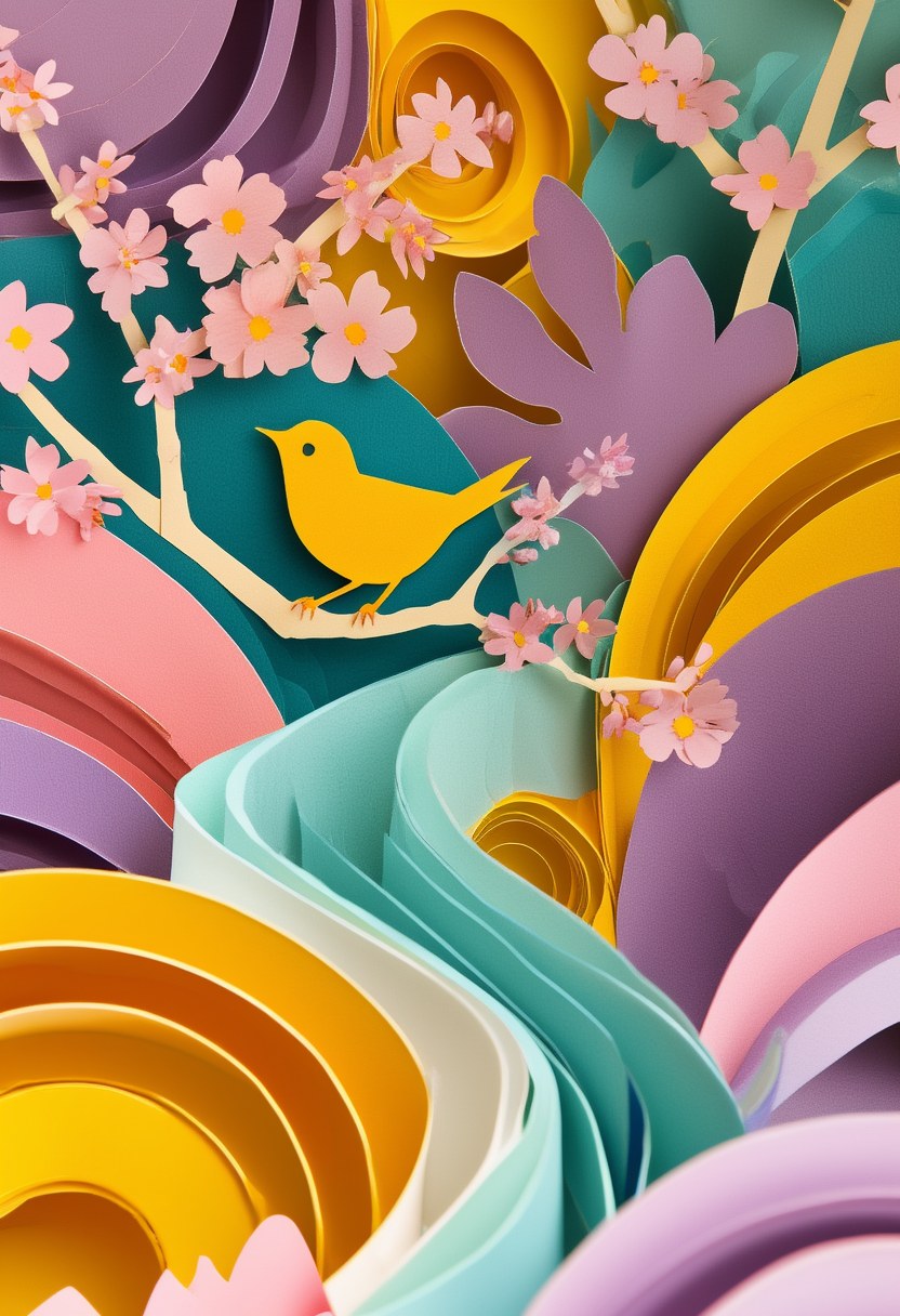 Spring Blossom Paperscape — Easter