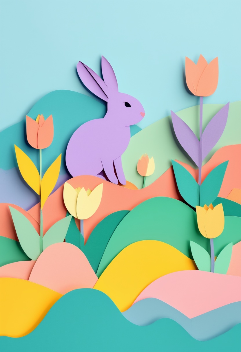Stilisierte Frühlings-Tulpen Ostern — Easter