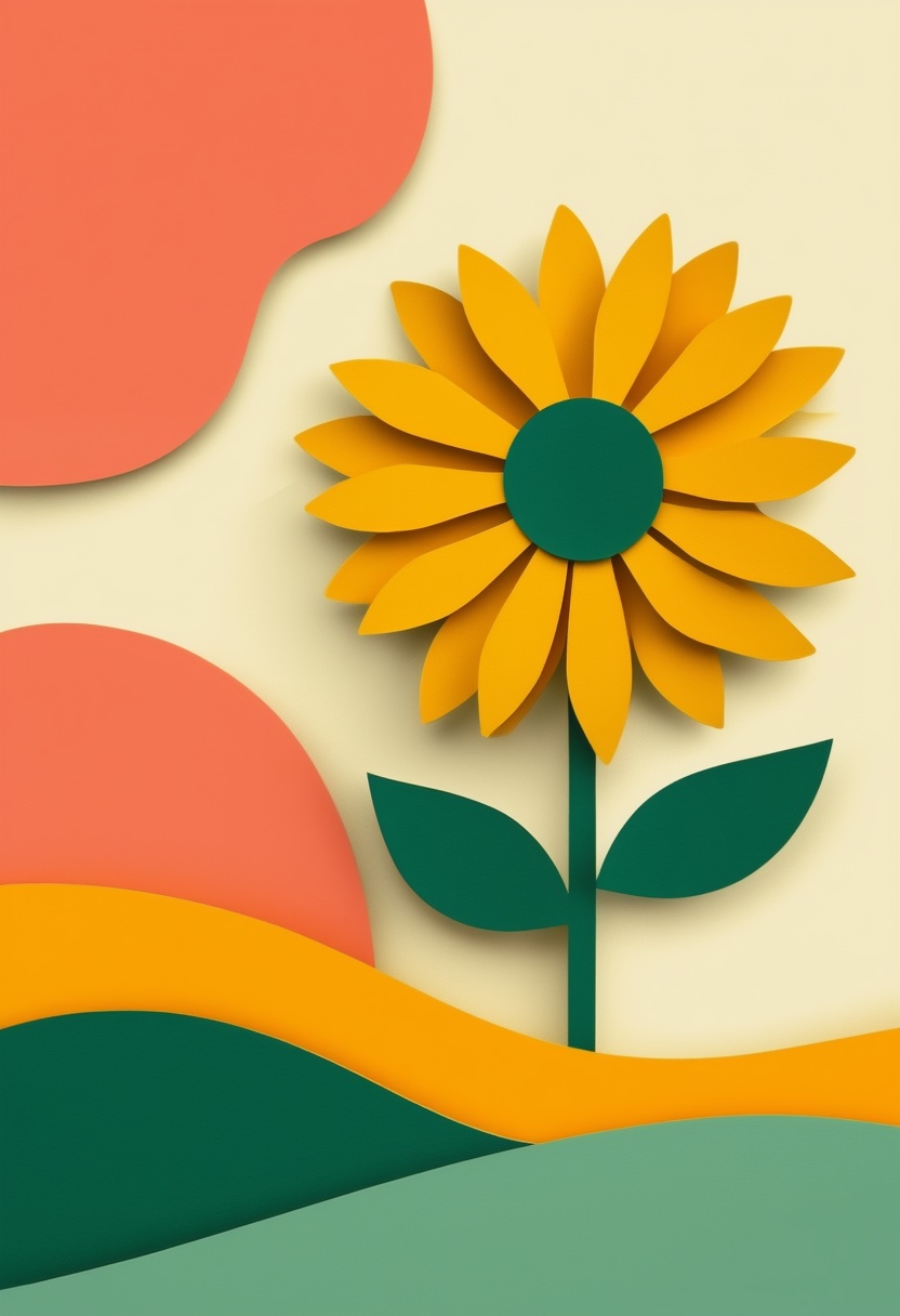 Sonnenblumen-Papierblüte — Thank You