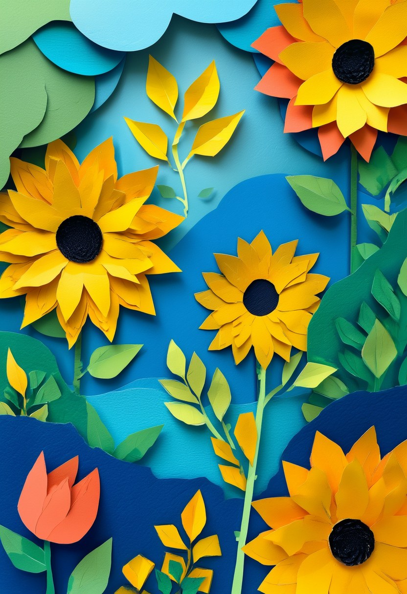 Sunflower Field Matisse Collage — Just Because