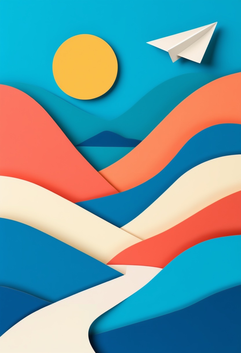 Voyage en avion en papier baigné de soleil — Keeping in Touch