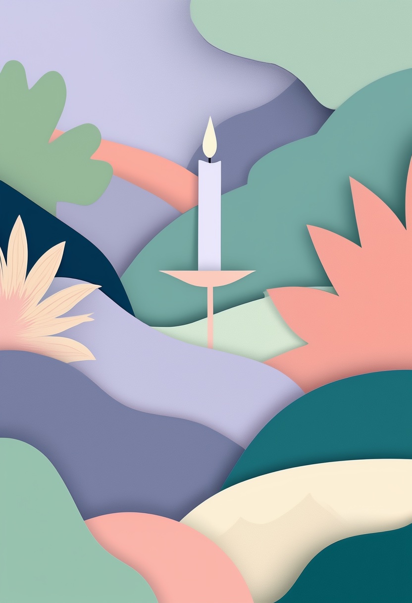 Sympathy Candle Glow — Sympathy cut-paper-style greeting card