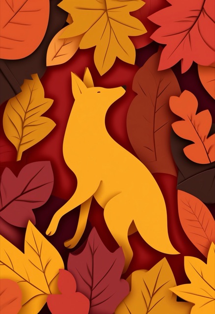 Autumn Fox Among Leaves