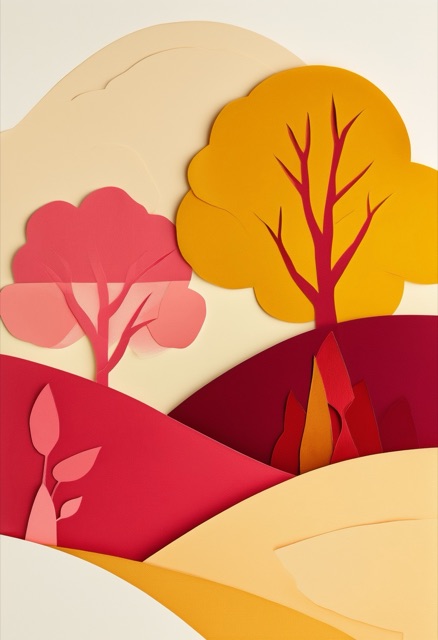 Autumn Hillside Collage Serenity