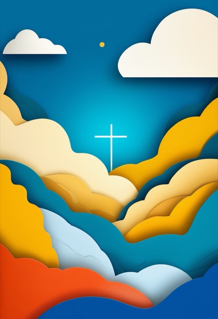 Bold Paper-Cut Cross Valley