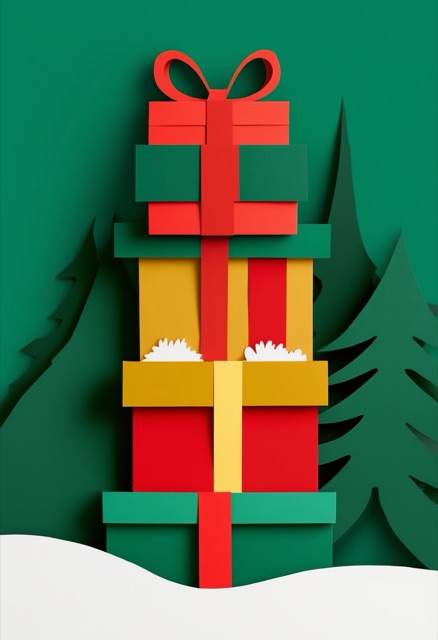 Festive Gift Stack Winter