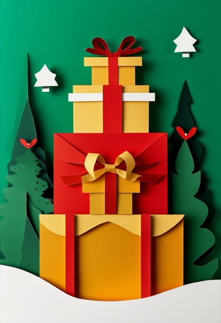 Holiday Gift Stack Cut-Paper